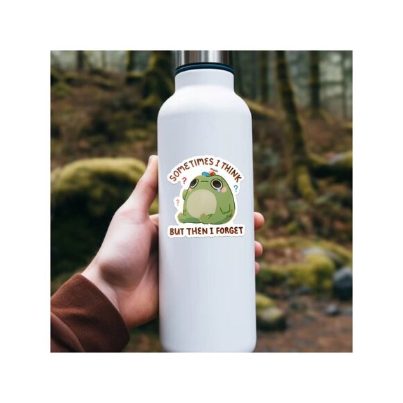 1PC Think But Then I Forget Waterproof Sticker Funny Frog Vinyl Sticker - Picture 5 of 10
